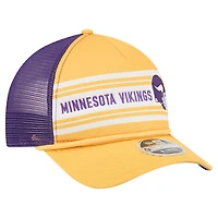 Men's New Era  Gold Minnesota Vikings  Linear A-Frame 9FORTY Adjustable Hat