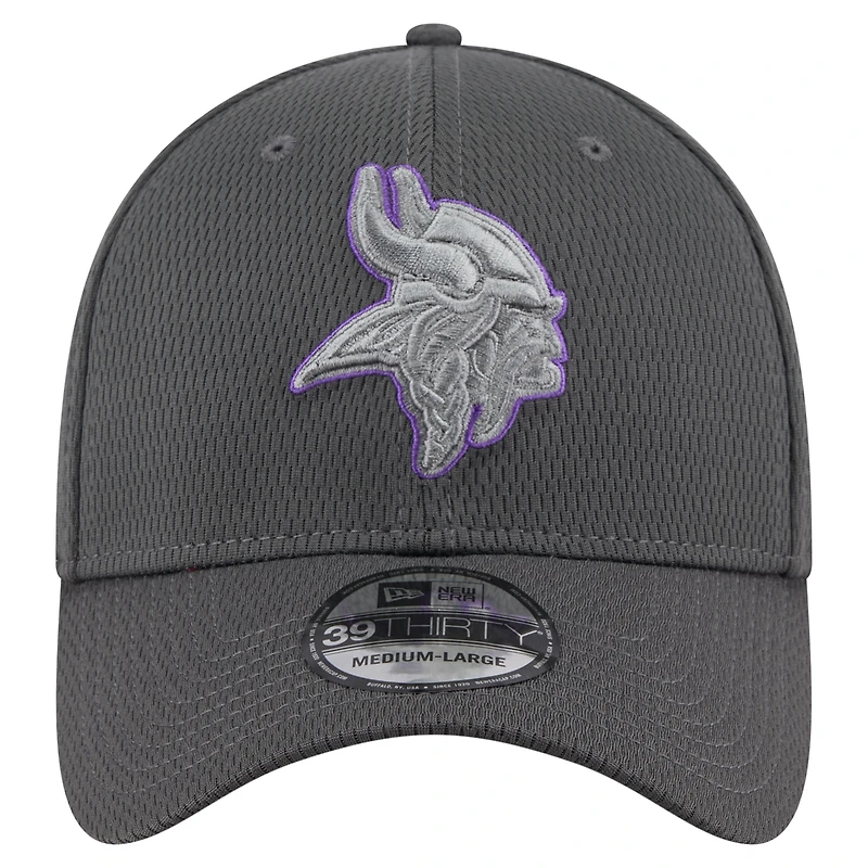 Men's New Era Graphite Minnesota Vikings  Main 39THIRTY Flex Hat