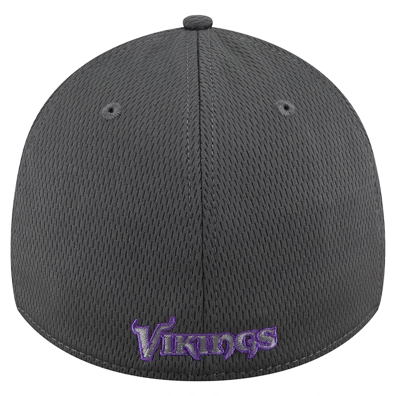 Men's New Era Graphite Minnesota Vikings  Main 39THIRTY Flex Hat