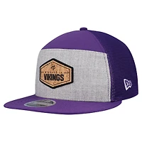 Men's New Era  Gray/Purple Minnesota Vikings Cork Split Panel 9FIFTY Trucker Snapback Hat