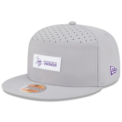 Casquette snapback 9FIFTY grise à panneau fendu pour homme, édition 2025 des Vikings du Minnesota, New Era
