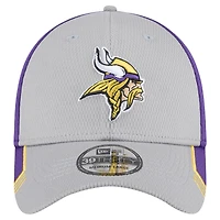 Men's New Era Gray Minnesota Vikings Active Visor Trim 39THIRTY Flex Hat