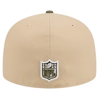 Casquette ajustée A-Frame 59FIFTY pour homme, coloris beige clair/olive, des Vikings du Minnesota