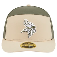 Men's New Era Light Beige/Olive Minnesota Vikings Two-Tone Color Pack Split Panel 59FIFTY Fitted Hat