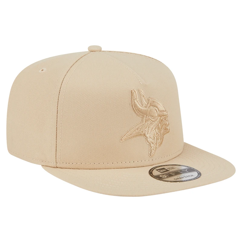 Casquette snapback A-Frame 9FIFTY beige clair pour homme, motif Minnesota Vikings, New Era