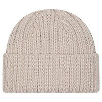 Bonnet en tricot à revers beige clair avec logo appliqué des Vikings du Minnesota de New Era pour homme