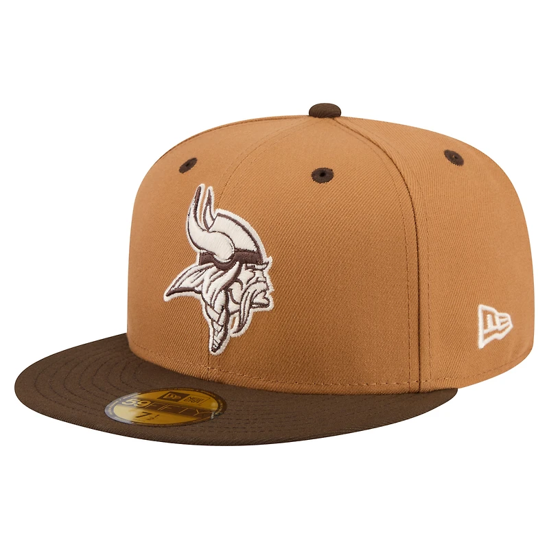 Men's New Era  Light Brown/Dark Brown Minnesota Vikings Two-Tone Walnut 59FIFTY Fitted Hat