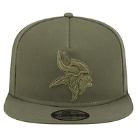 Casquette snapback A-Frame 9FIFTY olive pour homme des Vikings du Minnesota New Era