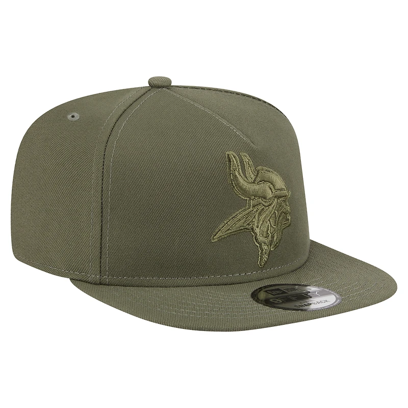 Men's New Era  Olive Minnesota Vikings Color Pack A-Frame 9FIFTY Snapback Hat