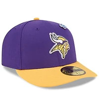 Casquette New Era 59FIFTY pour homme, violette et or, Minnesota Vikings, draft NFL 2026, pré-courbée