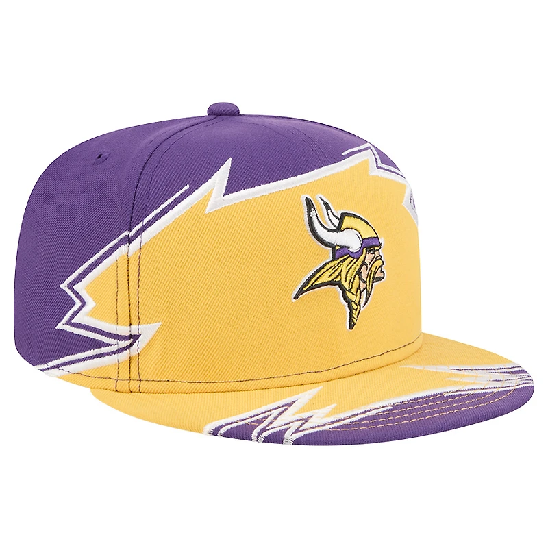 Men's New Era Purple/Gold Minnesota Vikings Break 59FIFTY Fitted Hat