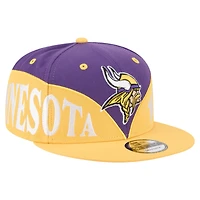 Casquette Snapback 9FIFTY Split des Vikings du Minnesota pour homme New Era violet/or