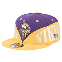 Casquette Snapback 9FIFTY Split des Vikings du Minnesota pour homme New Era violet/or