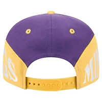 Casquette Snapback 9FIFTY Split des Vikings du Minnesota pour homme New Era violet/or