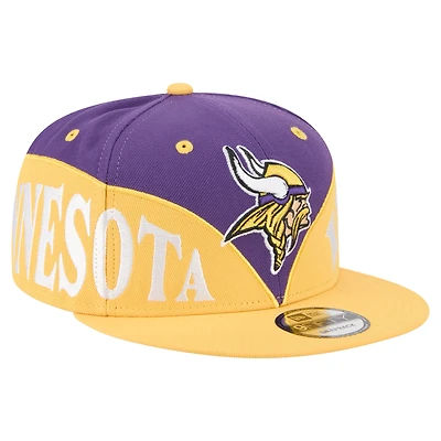 Casquette Snapback 9FIFTY Split des Vikings du Minnesota pour homme New Era violet/or