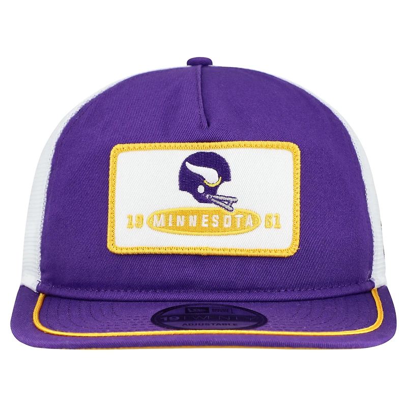 Men's New Era Purple/White Minnesota Vikings Patch 19TWENTY Adjustable Hat