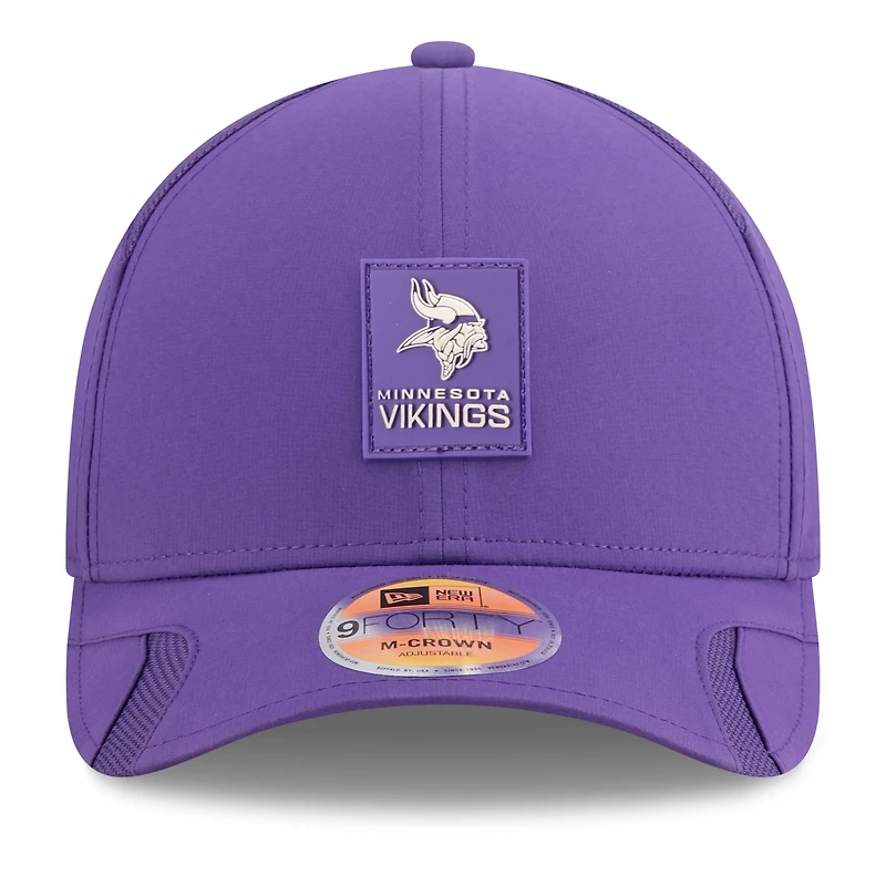 Men's New Era Purple Minnesota Vikings 2025 Sideline  M-Crown 9FORTY Adjustable Hat