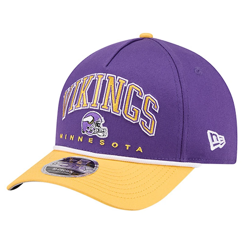 Men's New Era Purple Minnesota Vikings Arch COOLERA 9FORTY A-Frame M-Crown Adjustable Hat