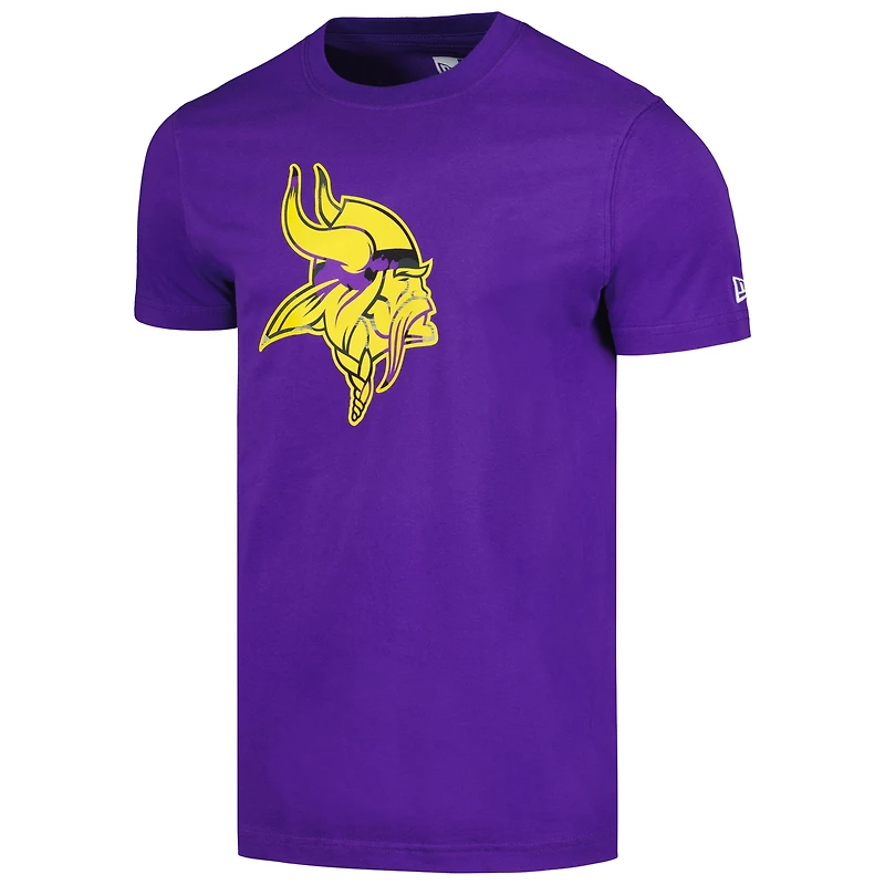 T-shirt violet avec logo camouflage des Minnesota Vikings New Era pour hommes