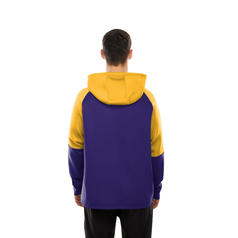 Sweat à capuche raglan violet blocs de couleurs authentiques des Vikings du Minnesota New Era pour homme