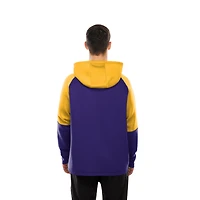 Sweat à capuche raglan violet blocs de couleurs authentiques des Vikings du Minnesota New Era pour homme