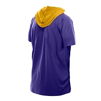 Men's New Era  Purple Minnesota Vikings Combine Authentic Hooded Raglan Short-Sleeve T-Shirt