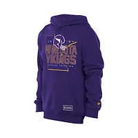Sweat à capuche rétro violet New Era Minnesota Vikings Combine Authentic Local State pour homme