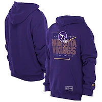 Sweat à capuche rétro violet New Era Minnesota Vikings Combine Authentic Local State pour homme