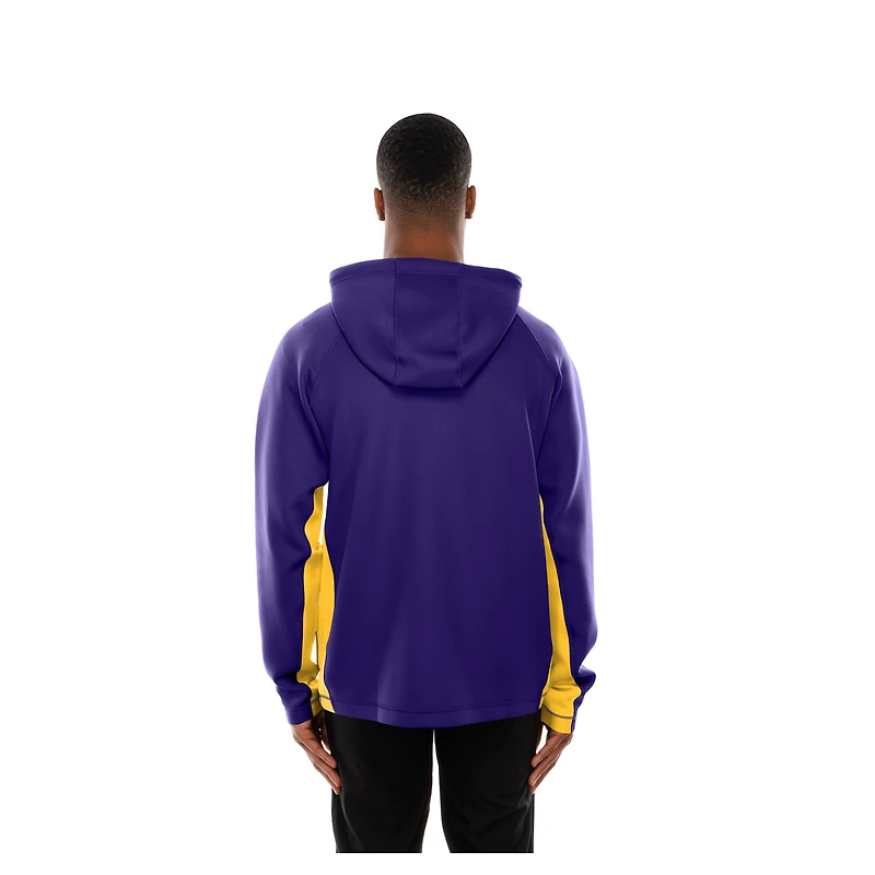 Sweat à capuche zippé intégral violet New Era Minnesota Vikings Combine Authentic Raglan Scuba pour homme