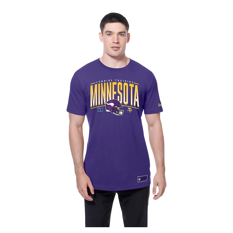 Men's New Era  Purple Minnesota Vikings Combine Authentic Training Throwback T-Shirt