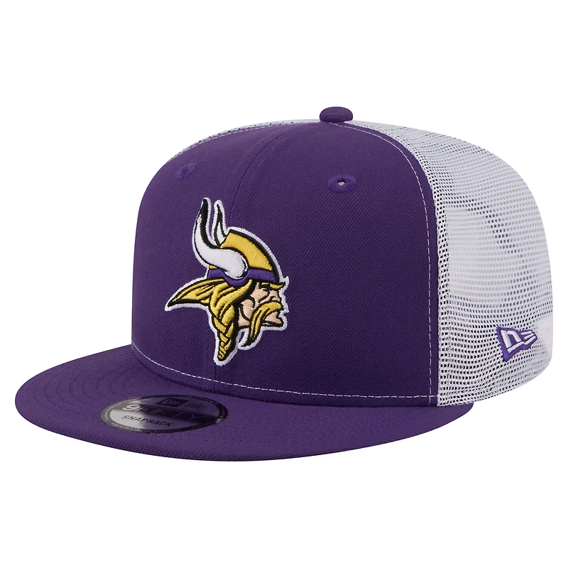 Casquette trucker snapback New Era violette Minnesota Vikings Core Team 9FIFTY pour homme