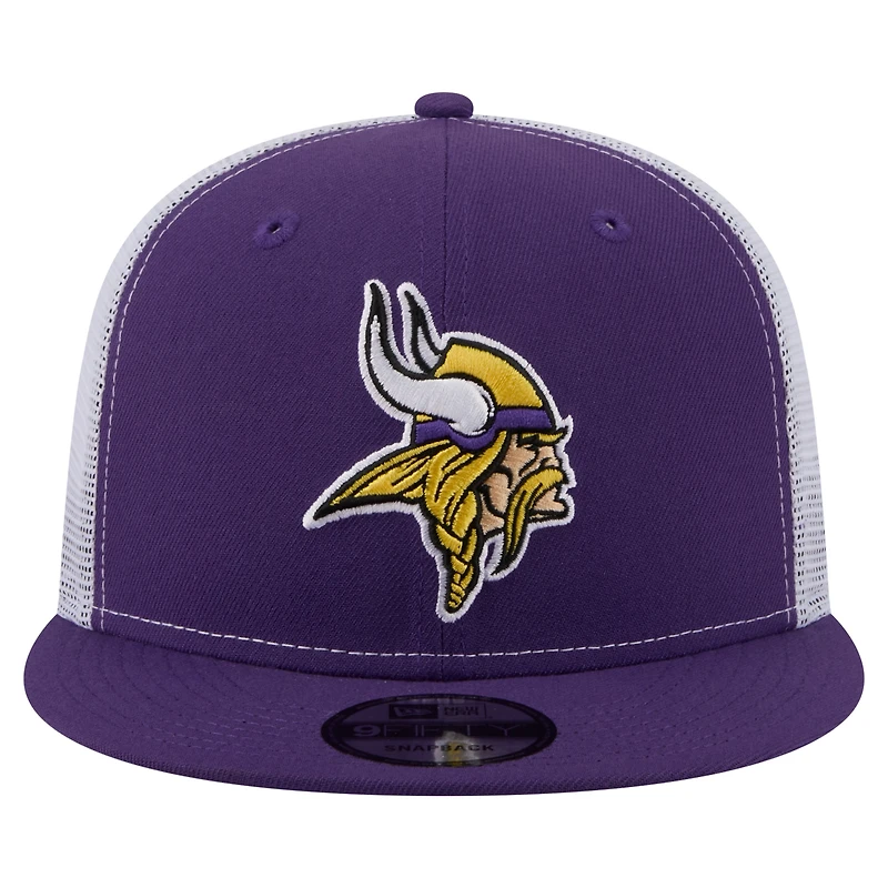 Casquette trucker snapback New Era violette Minnesota Vikings Core Team 9FIFTY pour homme