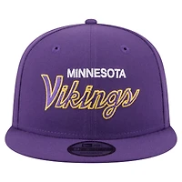 Men's New Era  Purple Minnesota Vikings Core Team Script 9FIFTY Snapback Hat