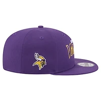 Casquette snapback New Era 9FIFTY pour homme, violette, Minnesota Vikings Core Team Script