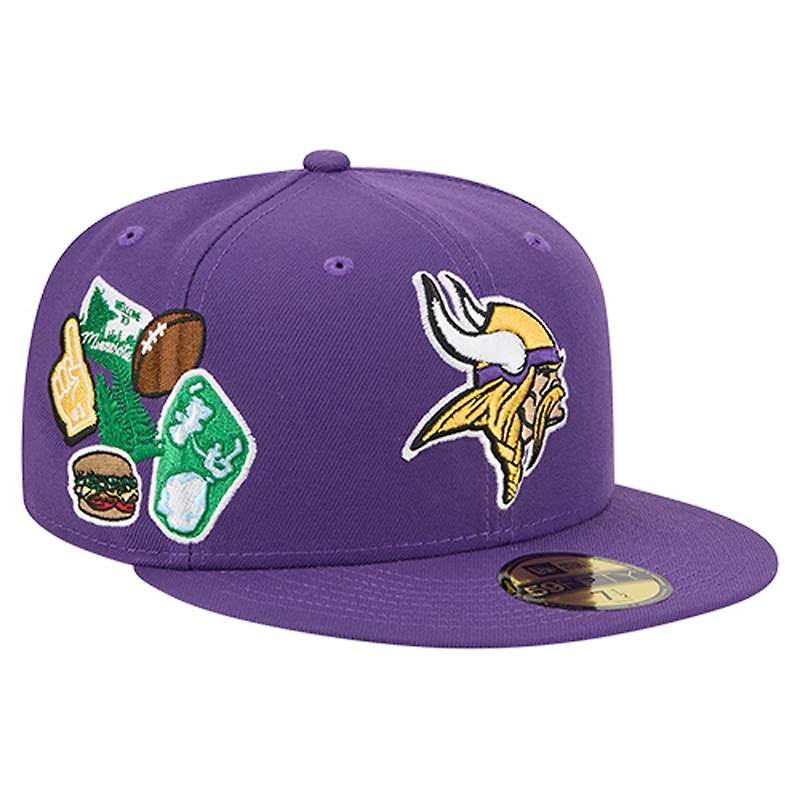 Casquette ajustée 59FIFTY violette pour homme des Minnesota Vikings de New Era