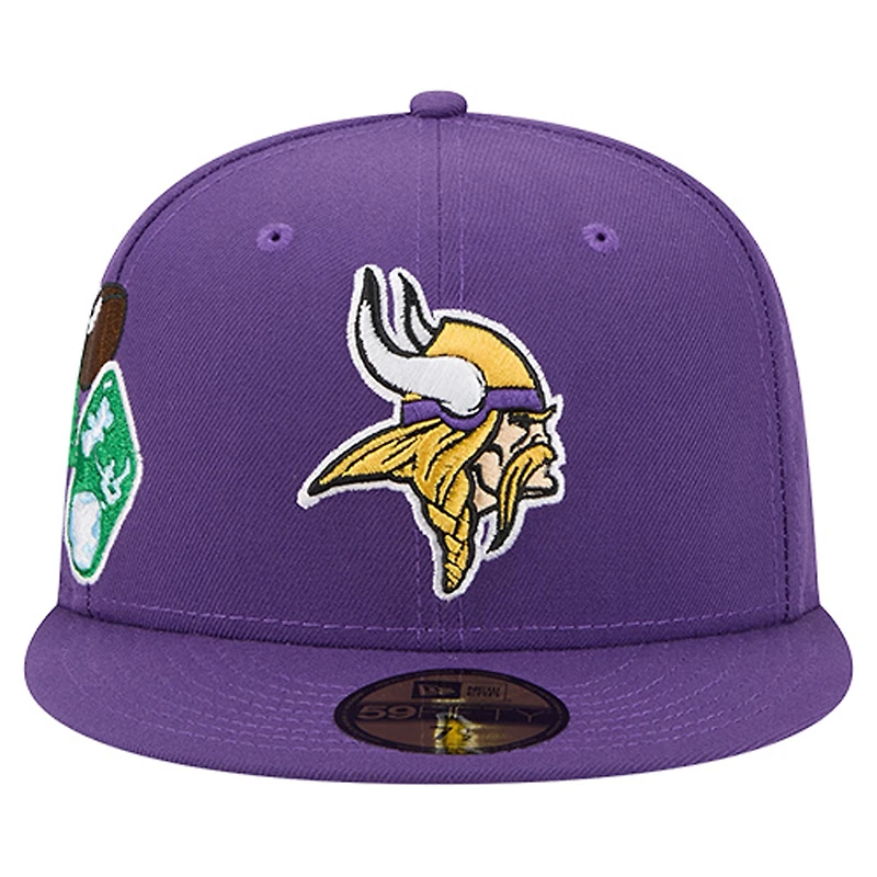 Casquette ajustée 59FIFTY violette pour homme des Minnesota Vikings de New Era