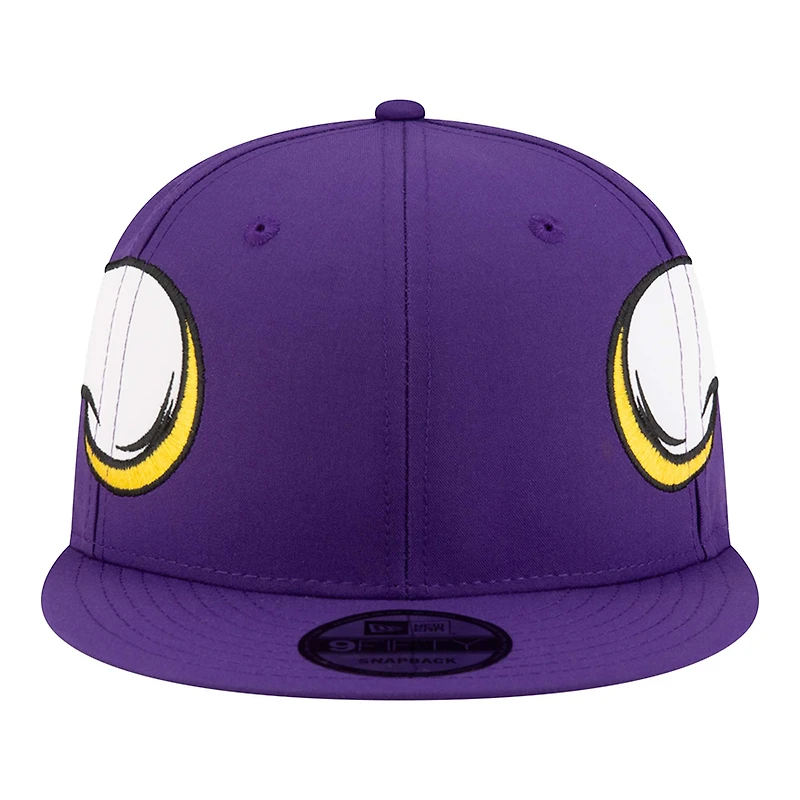 Men's New Era Purple Minnesota Vikings Helmet 9FIFTY Snapback Hat