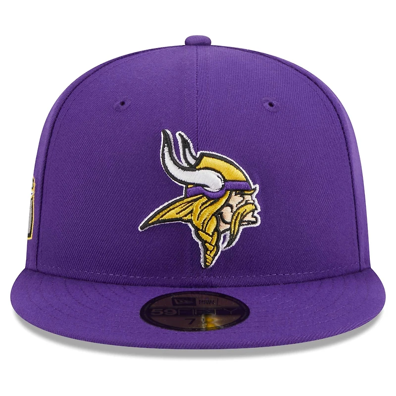 Men's New Era Purple Minnesota Vikings  Main Patch 59FIFTY Fitted Hat