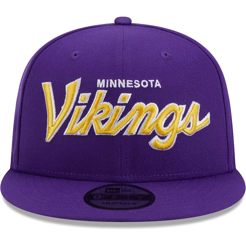 Men's New Era Purple Minnesota Vikings Main Script 9FIFTY Snapback Hat