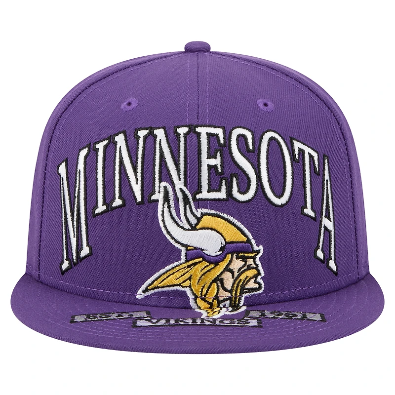 Casquette ajustée surdimensionnée 59FIFTY violette des Vikings du Minnesota de New Era pour homme