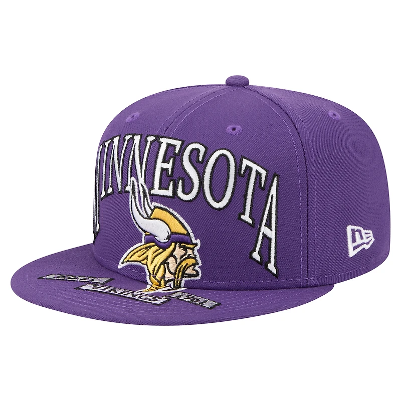Casquette ajustée surdimensionnée 59FIFTY violette des Vikings du Minnesota de New Era pour homme