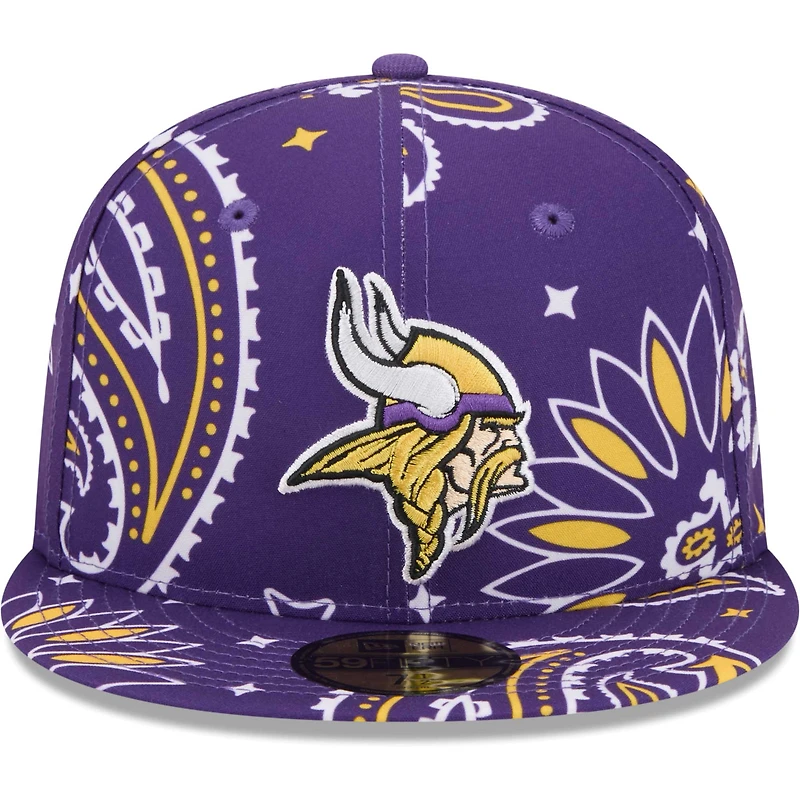 Casquette ajustée 59FIFTY violet Minnesota Vikings Paisley pour hommes New Era