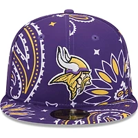 Casquette ajustée 59FIFTY violet Minnesota Vikings Paisley pour hommes New Era
