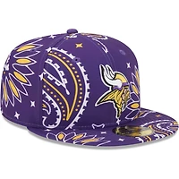 Casquette ajustée 59FIFTY violet Minnesota Vikings Paisley pour hommes New Era