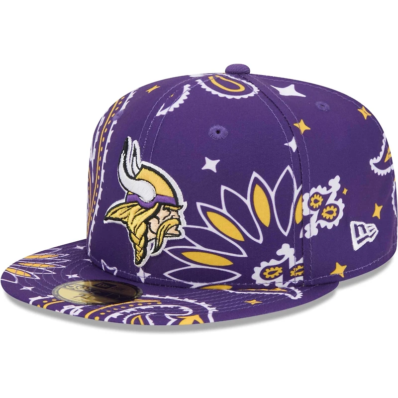 Casquette ajustée 59FIFTY violet Minnesota Vikings Paisley pour hommes New Era