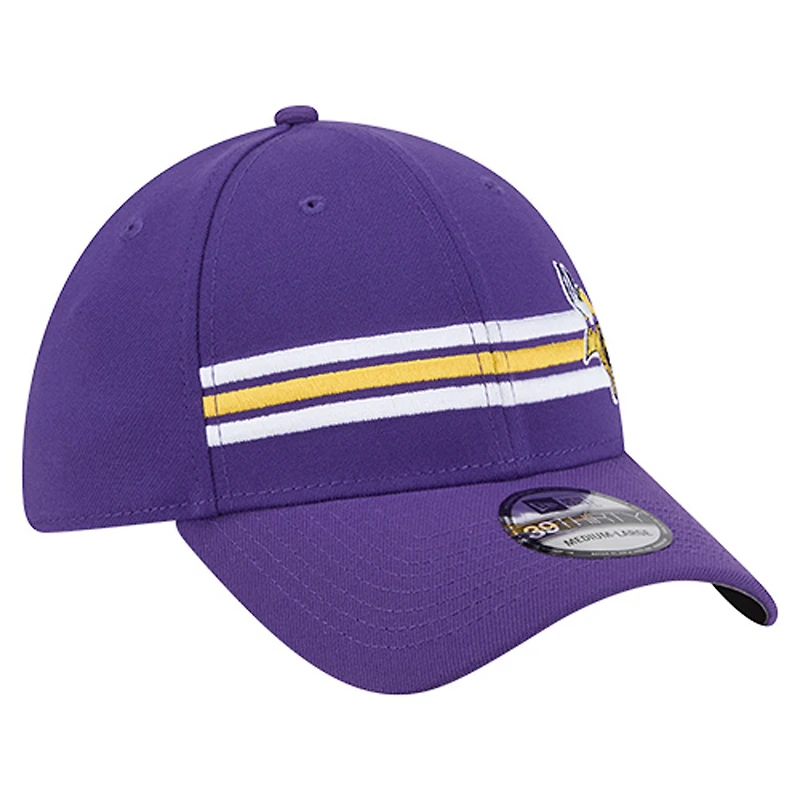 Men's New Era Purple Minnesota Vikings Stripes 39THIRTY Flex Hat