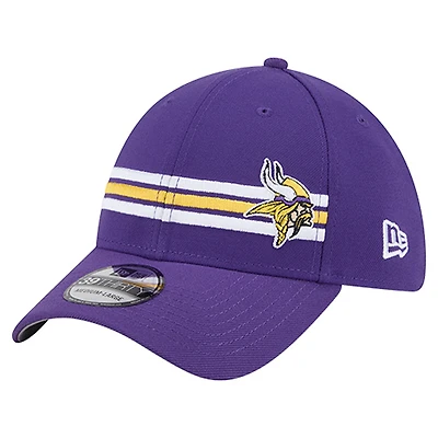 Casquette 39THIRTY Flex violette à rayures des Vikings du Minnesota New Era pour homme