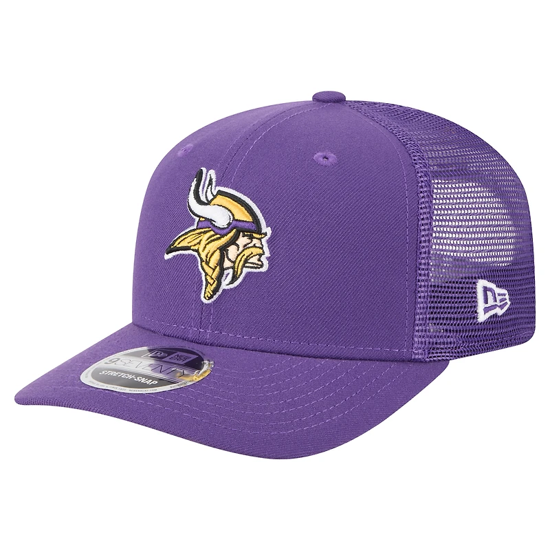 Casquette ajustable extensible à boutons-pression New Era violette pour homme, collection Team Vikings du Minnesota, 9SEVENTY