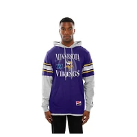 Men's New Era Purple Minnesota Vikings Twofer Layered Long Sleeve Hoodie T-Shirt