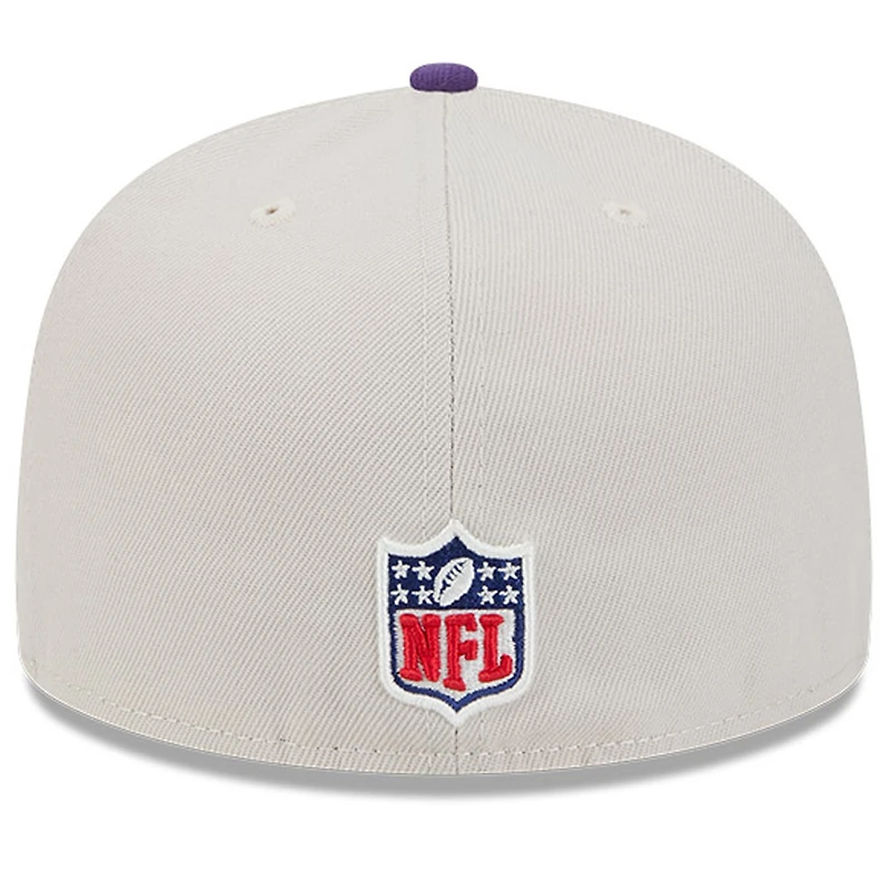 Men's New Era Stone/Purple Minnesota Vikings 2024 Sideline Historic 59FIFTY Fitted Hat